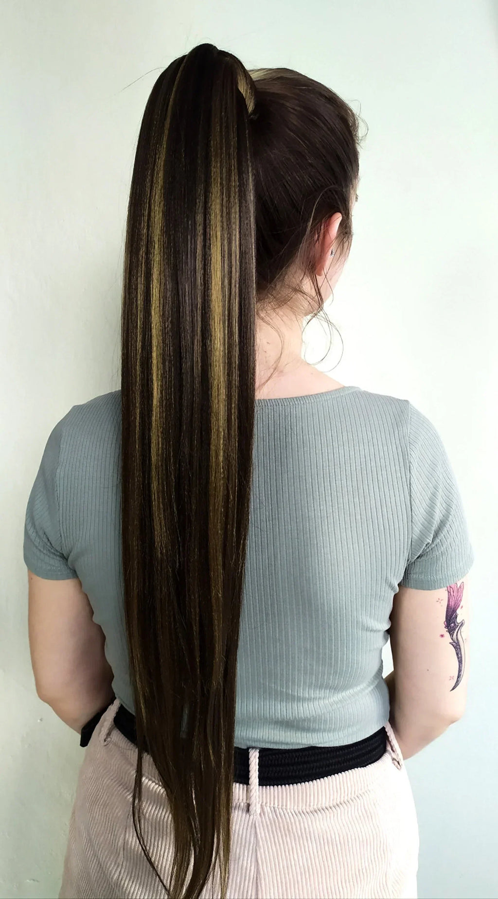 Long Hair Claw Clip Ponytail Elastic Band  Extension